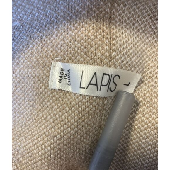 Lapis Viscose Wool Aztec Boho Open Front Cardigan Tan Size L - Picture 3 of 7